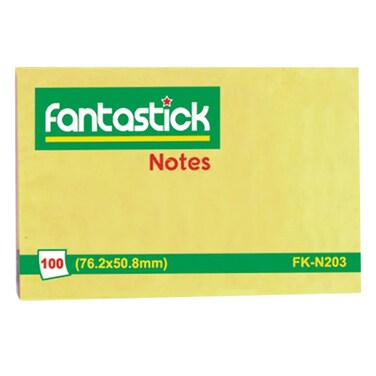 Fantastick Stick Note Fluorescent Yellow 2x3Inch