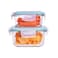Click Lock Glass Food Container 320ml and 520ml 2Pc