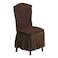 6-Piece Woven Jacquard Stretch Fit Dining Chair Covers Set Chocolate Brown