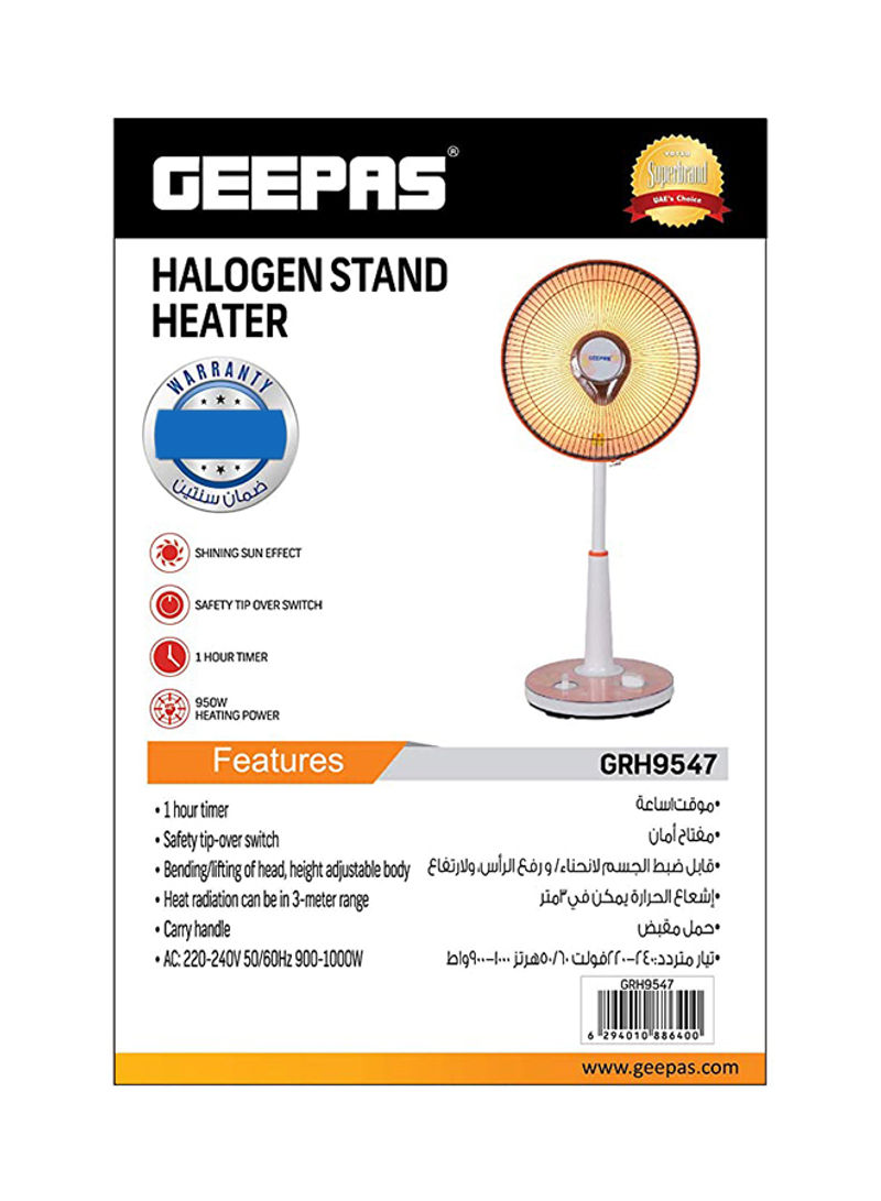 Geepas Halogen Stand Heater 950W Grh9547 Multicolour