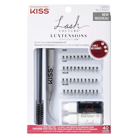 Kiss Lash Couture Luxtensions Collection 3D DIY Faux Lash Extensions Kit KLCK01 Black 40 PCS