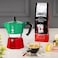 Bialetti Moka Express Italia Collection: Iconic Stovetop Espresso Maker, Makes Real Italian Coffee, Moka Pot 3 Cups (4.3 Oz, 130 ml), Aluminium, Red/Green/Silver