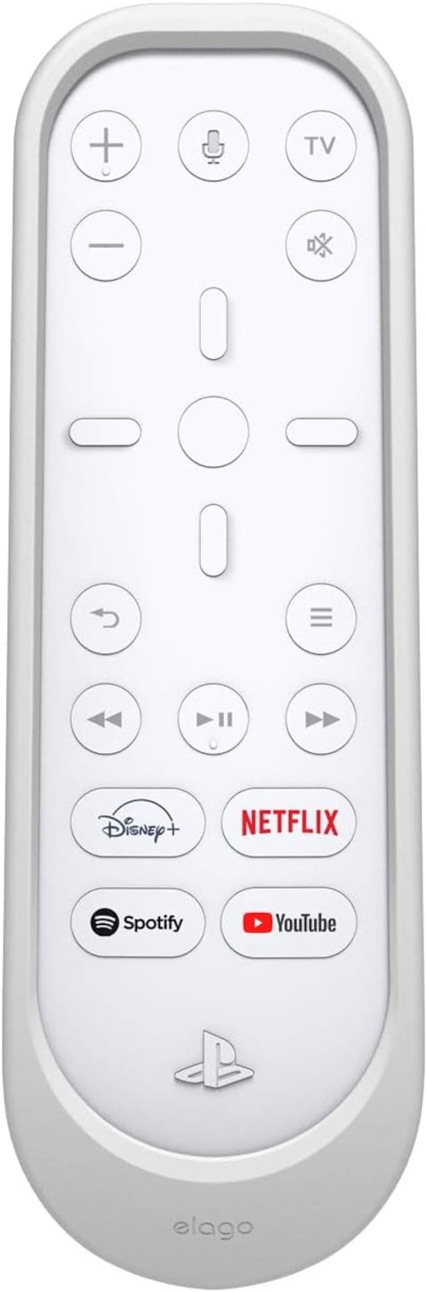 elago Silicone Remote Case Compatible with Playstation 5 Media Remote Cover Durable Silicone Construction, Slim and Ergonomic Design, Drop Protection - White