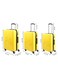 بيج ديزاين طقم حقائب سفر بتصميم قطط مكون من 3 قطع أصفر