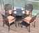 Yulan Outdoor Furniture Set, Cast Aluminum Table and Chairs for Patio or Deck (5-Piece Set) (Golden with Cushion) YL21012-415