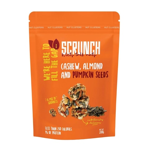Scrunch Cashew Almond and Pumpkin Seeds Clusters - 200 gram