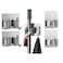 Zalcoon 4 Pcs Mop Broom Holder Wall Mount - Mop Holder Self Adhesive Broom Hanger Stainless Steel For Home Garage Garden Laundry Room Storage, Kitchen Tools Organizer (2 With Hook &amp; 2 Withut Hook)