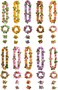 Jekanel 40 Packs Hawaiian Flower Leis, Tropical Luau Party Supplies Of Hula Garland Necklaces Bracelets Headband Jumbo Simulated Silk Flowers