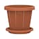 Cosmoplast Cedargrain Flower Pot With Tray Terracotta 8inch