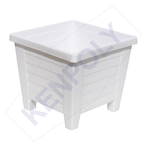 KENPOLY SQUARE PLANTER NO.4 WHT