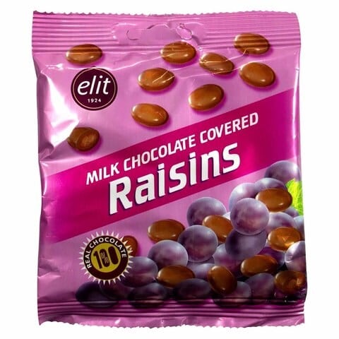 ELITE MILK CHOCOLATE COVERED RAISINS 70G