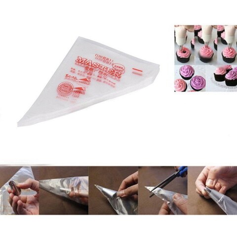 Generic 100-Piece Disposable Piping Bag For Cake Decoration