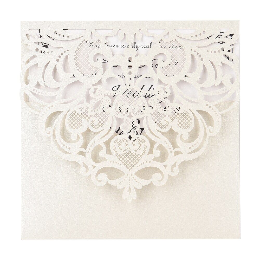 Buy Generic-20Pcs Pearl Paper Laser Cut Wedding Invitation Cards ...