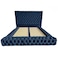 In House Valencia Velvet Bed Frame - King - 200x180 cm - Dark Blue