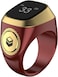 Smart Tasbih Zikr lite Ring, Muslim Prayer, Prayer timing reminder, OLED display Tasbih Counter, Smart Ring, Waterproof- Red Brown 20mm