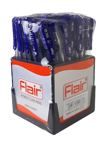 Flair FX Id Ball Point Pen 50 Pieces Square Stand, Blue