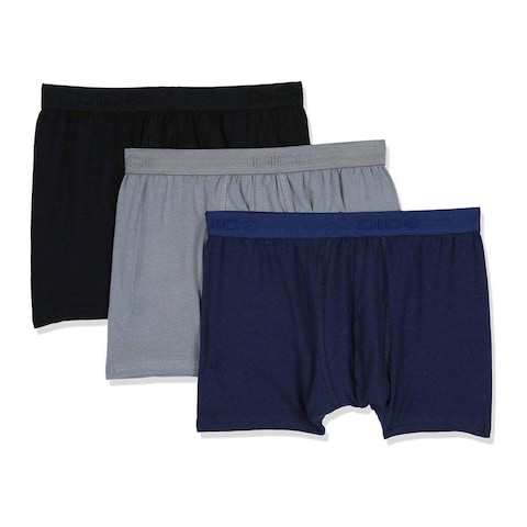 Dice Stretch Plain Boxer for Men - Size Large - 3 Pieces - DM227