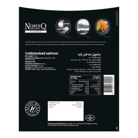 NordiQ Select Classic Cold Smoked Salmon 100g