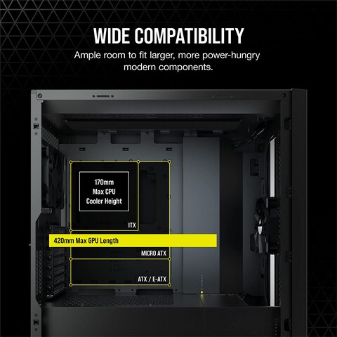 Corsair 5000D Airflow Tempered Glass Mid-Tower ATX PC Case, Black