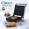 Clikon - Contact Grill with Stainless Steel Finish Body, Non-stick Coating Plates, Vertical Locking System, Temperature Control and Power Indication Light - 2000 Watts - CK2449