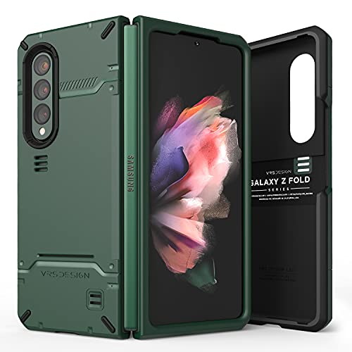 VRS Design Hard Drop Pro [Heat Dispersion Vents] designed for Samsung Galaxy Z Fold 3 5G case cover (2021) - Dark Green