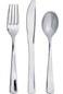 Creative Converting- Metallic Cutlery Asst. Silver 24pcs< >Silver< >