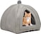 Cat bed for indoor cats, a Triangle cat cave with removable soft cushion, 2-in-1 comfortable pet bed, Suitable for small pets like kittens, rabbits, and small dogs 55 cm (Grey)