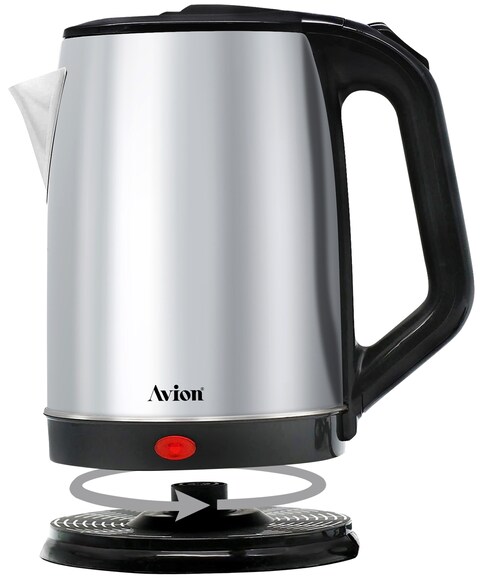 Avion Stainless Steel Electric Kettle, 2.0 Litres, Aek6200, Stainless Steel Body, Boil Dry Protection, 1500W