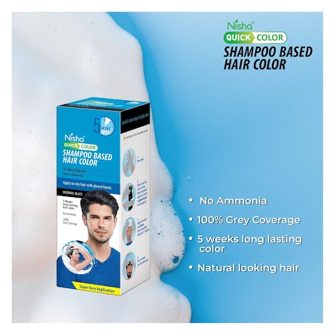 Nisha Quick Color Hair Color Shampoo 180ml Original Black