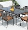Yulan Outdoor Living Cast Aluminum Dining Table+Arm Chairs Set Patio Bar Garden Furniture Antique Table 411