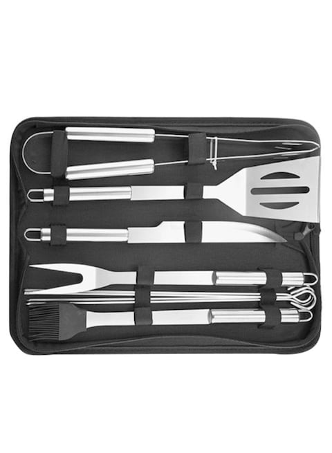 Generic 9-Piece Bbq Grill Tool Set Silver/Black