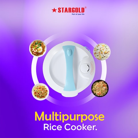 STARGOLD Rice Cooker 1.8 Liter Automatic 700W Multi Cooker 220-240V for Healthy Cooking White, SG-318