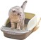 Cat Litter Box With Round Edges, Semi-Enclosed Open Top Cat Litter Box With Cat Litter Scoop，Cat Sandbox ,Cat Toilet,Suitable for All Kinds of Cat Litter(Large)