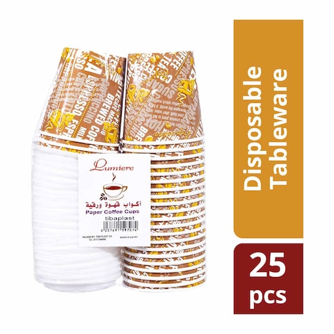 طيبة أكواب ورقية بغطاء - 4 أوز - 25 كوب