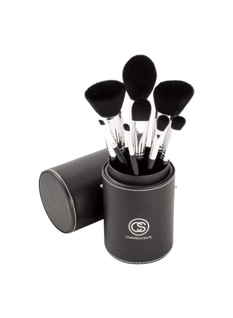 Buy Coastal Scents Midnight Raven 8-Piece Brush Set With Cup Holder Black  Silver in Saudi Arabia