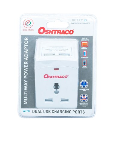 Oshtraco 3 Way Multi Adapter With 2 X2.4A USB