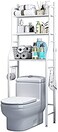 Toilet Storage Rack,3 Tier Over Commode Shelving,Metal Toilet Cabinet Shelving Kitchen Bathroom Space Saver Shelf Organizer(white)