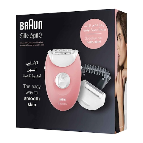 Braun Series 3 SilkEpil With Shaving Attachment - White - SE3-440