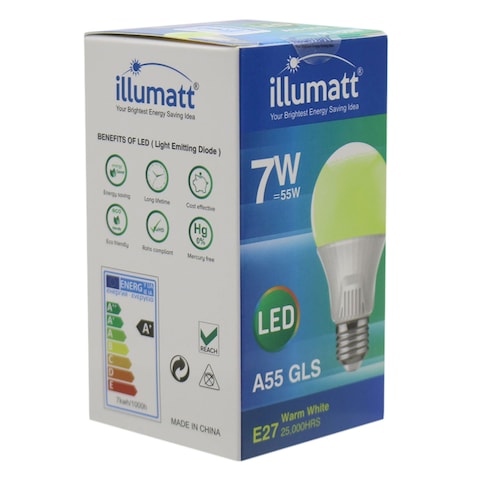 Illumatt M030Gl A55 GLS E27 LED Bulb Warm White 7W