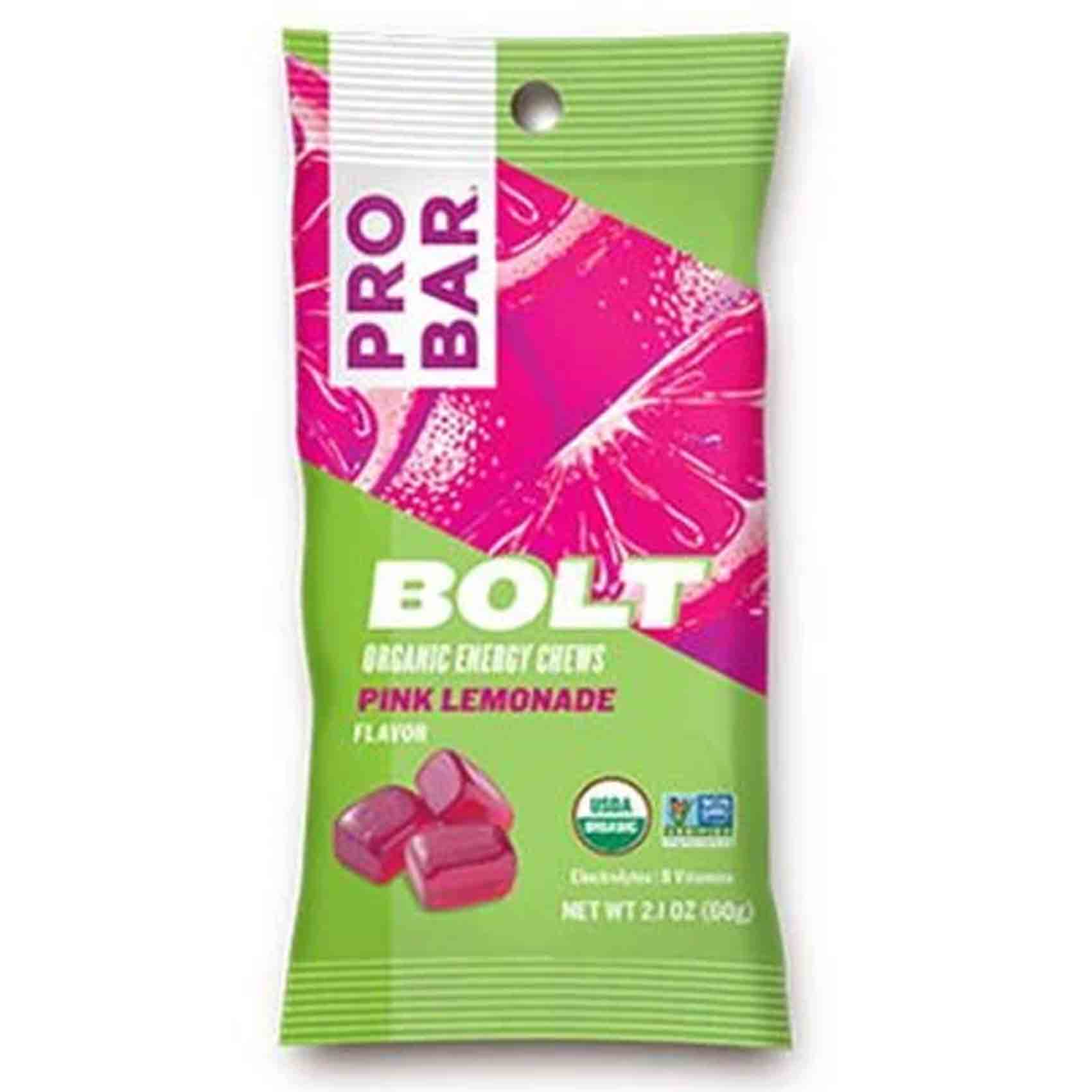 Pro Bar Bolt Organic Energy Chews Pink Lemonade 60 Gram