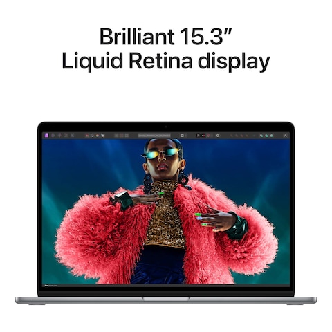 Apple MacBook Air Laptop with 15-Inch Display M3 Processor 8GB RAM 256GB SSD M3 Chip Graphic Card Space Grey English