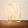 Golden Letter N Glowing with LED Lights 25cm