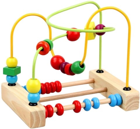 اشتري Samdone Baby Toy Counting Bead Educational Toys Abacus Maze Roller Coaster Wooden Baby Toy في الامارات