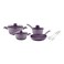 Home Maker Vega Cookware Set Violet And White 9 PCS