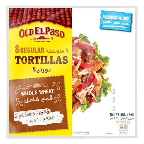 Buy Old El Paso 8 Regular Flour Tortillas 326g in UAE