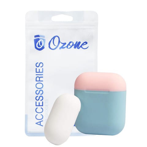 Ozone - Duo Series AirPod Case with Portable Keychain Silicone Cover for AirPod 1/Airpod 2 - Blue