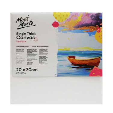 مونت مارتي كانفاس مفرد سميك 20x20 سم أبيض
