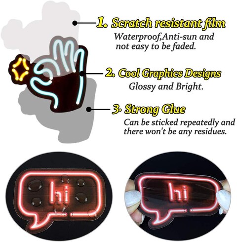 Waterproof Vinyl Stickers Pack for Laptop Water Bottle Party Supplies (50Pcs Neon Style)