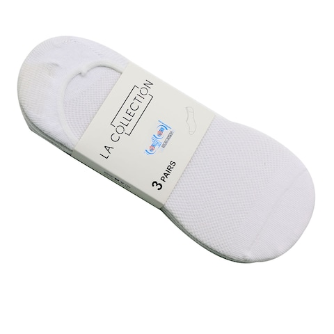 LA Collection 3X Pack Ladies Invisble Textured Socks+