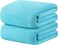 2-Pc Microfiber Bath Sheet Sky Blue 80x160cm Soft Microfiber Beach Towel Super Absorbent, Fast Drying and Durable Microfiber Bath Towel